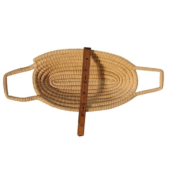 Vintage Hand Woven Bread Fruit Basket Set of 2 - Picture 4 of 4